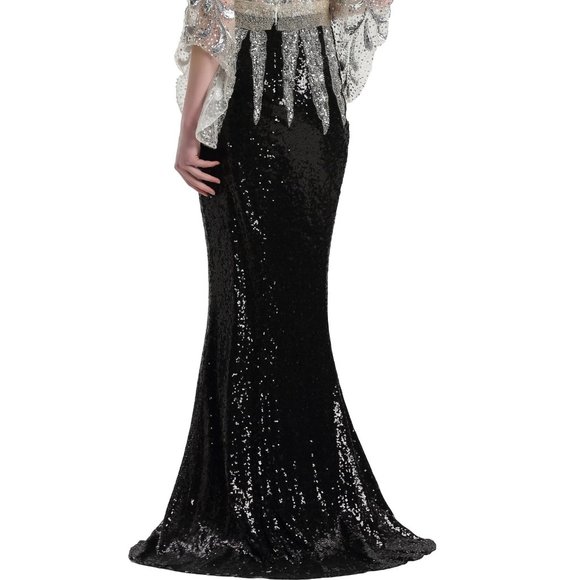All over sequins Embroidery bodice formal evening prom dress - Picture 3 of 6